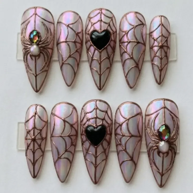 stained glass press on, press on nails, custom press on nails, fake nails, Nails Art, stained glass nails, gold press on nails, 3d press on nails, luxury press on nails, handmade press on nails