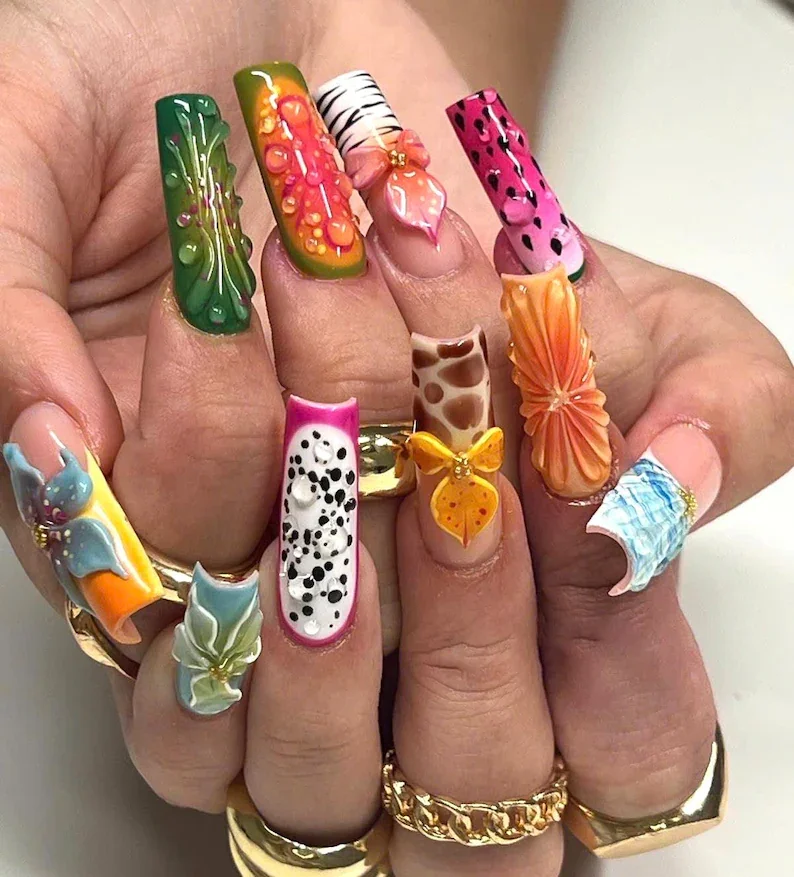 press on nails, custom press on nails, fake nails, Nails Art, stained glass nails, gold press on nails, 3d press on nails, luxury press on nails, handmade press on nails
