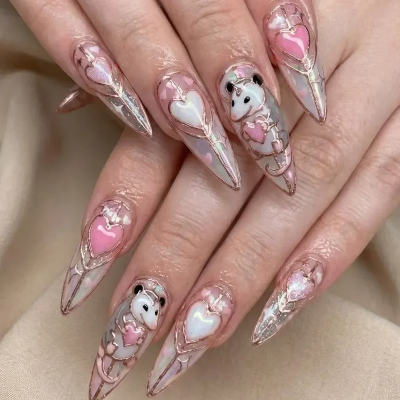 Galentine’s gift, Bestie nail gift, press on nails, custom press on nails, fake nails, Nails Art, stained glass nails, gold press on nails, 3d press on nails, luxury press on nails, handmade press on nails