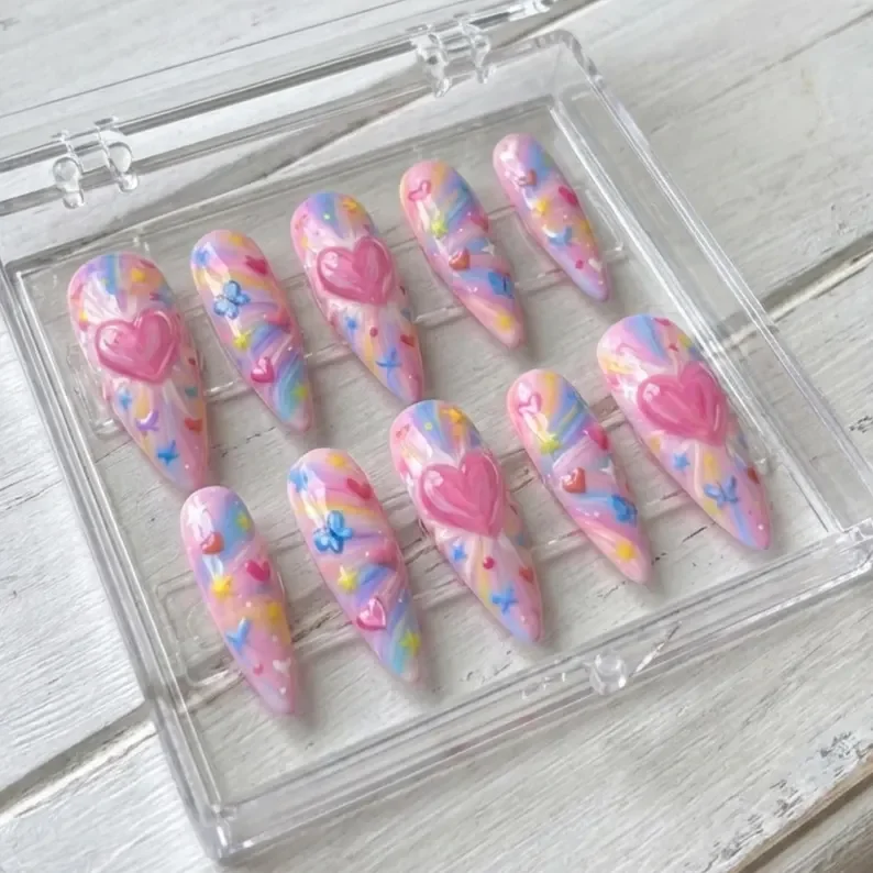 press on nails, custom press on nails, fake nails, Nails Art, stained glass nails, gold press on nails, 3d press on nails, luxury press on nails, handmade press on nails