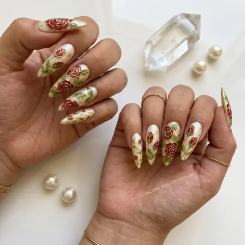 hand-painted 3d, gold press on nails, press on nails, custom press on nails, fake nails, Nails Art, stained glass nails, 3d press on nails, luxury press on nails, handmade press on nails