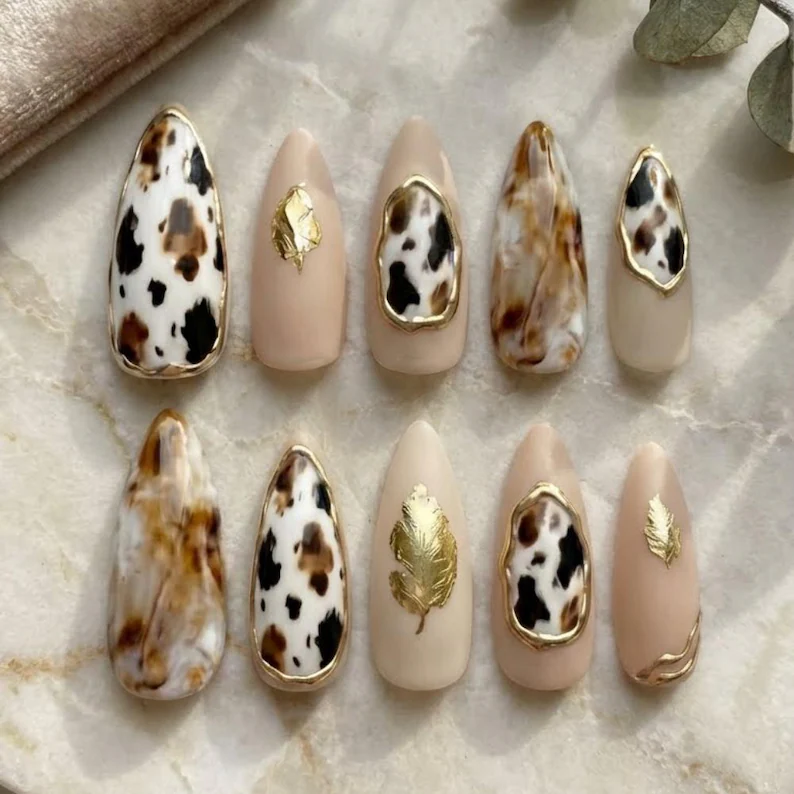 press on nail set, western nail design, press on nails, custom press on nails, fake nails, Nails Art, stained glass nails, gold press on nails, 3d press on nails, luxury press on nails, handmade press on nails