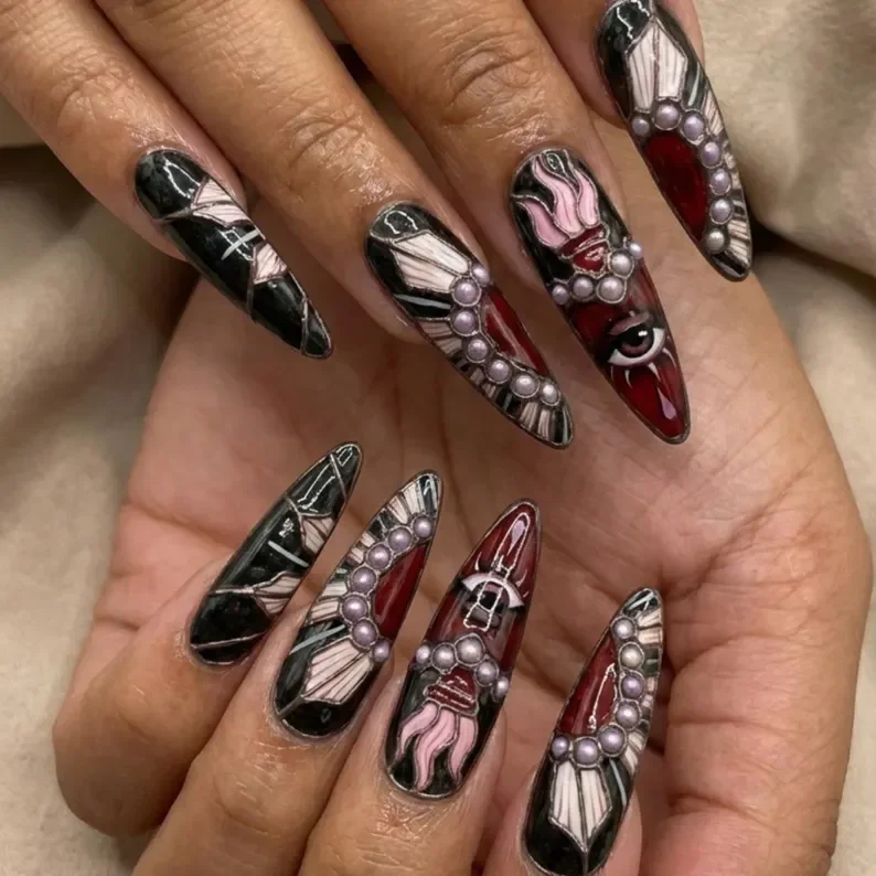 press on nails, custom press on nails, fake nails, Nails Art, stained glass nails, gold press on nails, 3d press on nails, luxury press on nails, handmade press on nails
