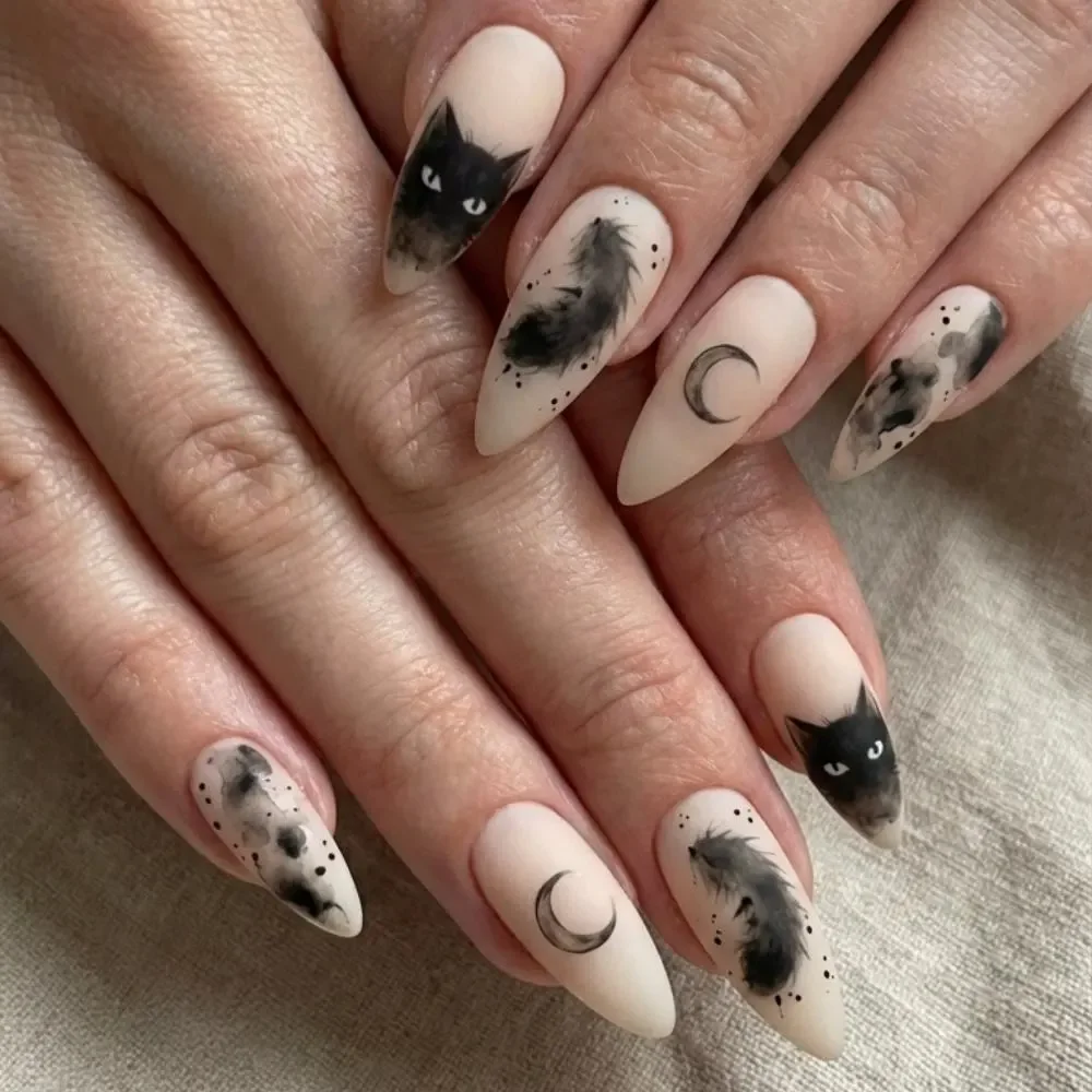 celestial moon, moon nail art, press on nails, custom press on nails, fake nails, Nails Art, stained glass nails, gold press on nails, 3d press on nails, luxury press on nails, handmade press on nails