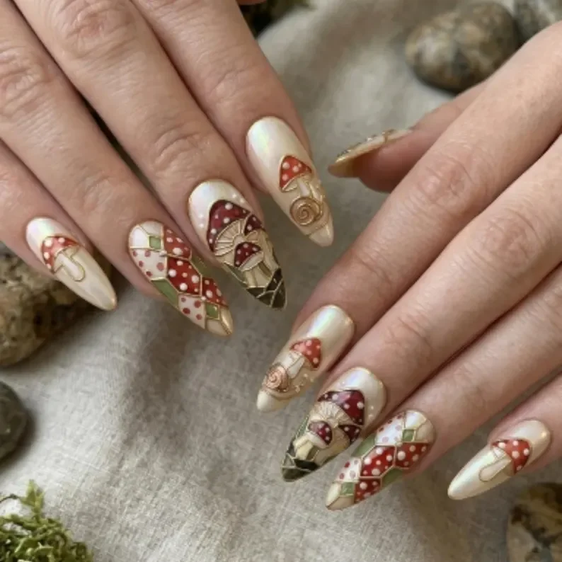 3D stained glass, iridescent nail art, press on nails, custom press on nails, fake nails, Nails Art, stained glass nails, gold press on nails, 3d press on nails, luxury press on nails, handmade press on nails