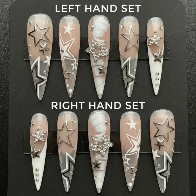 press on nails, custom press on nails, fake nails, Nails Art, stained glass nails, gold press on nails, 3d press on nails, luxury press on nails, handmade press on nails