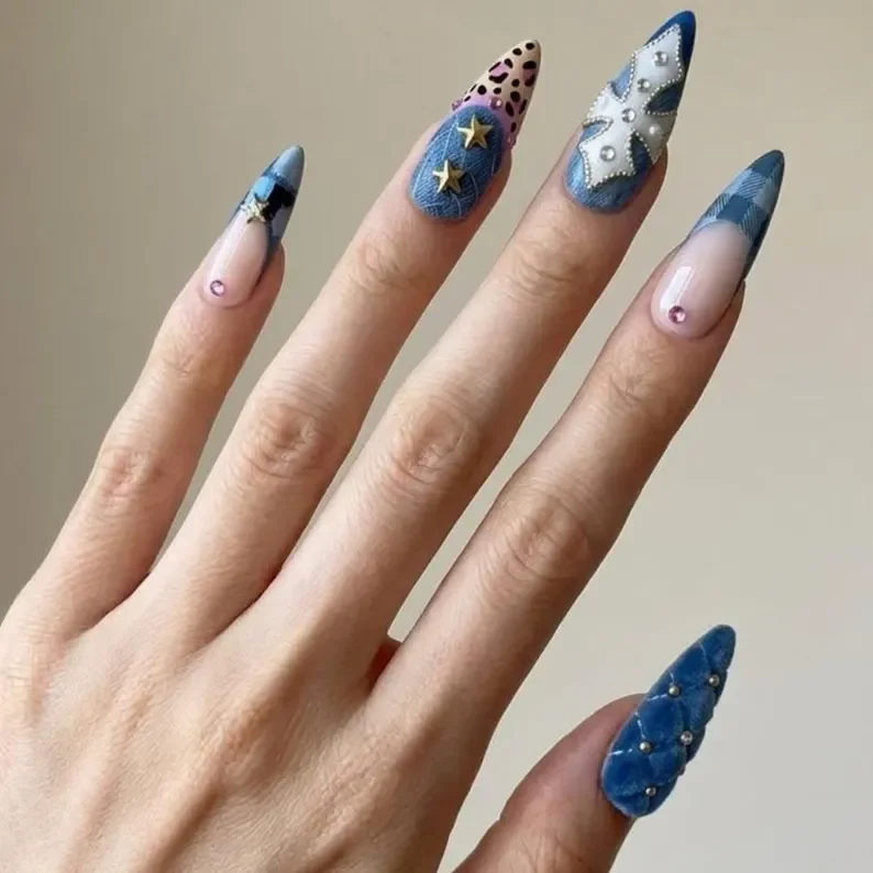 3D chrome cross, leopard print nails, press on nails, custom press on nails, fake nails, Nails Art, stained glass nails, gold press on nails, 3d press on nails, luxury press on nails, handmade press on nails