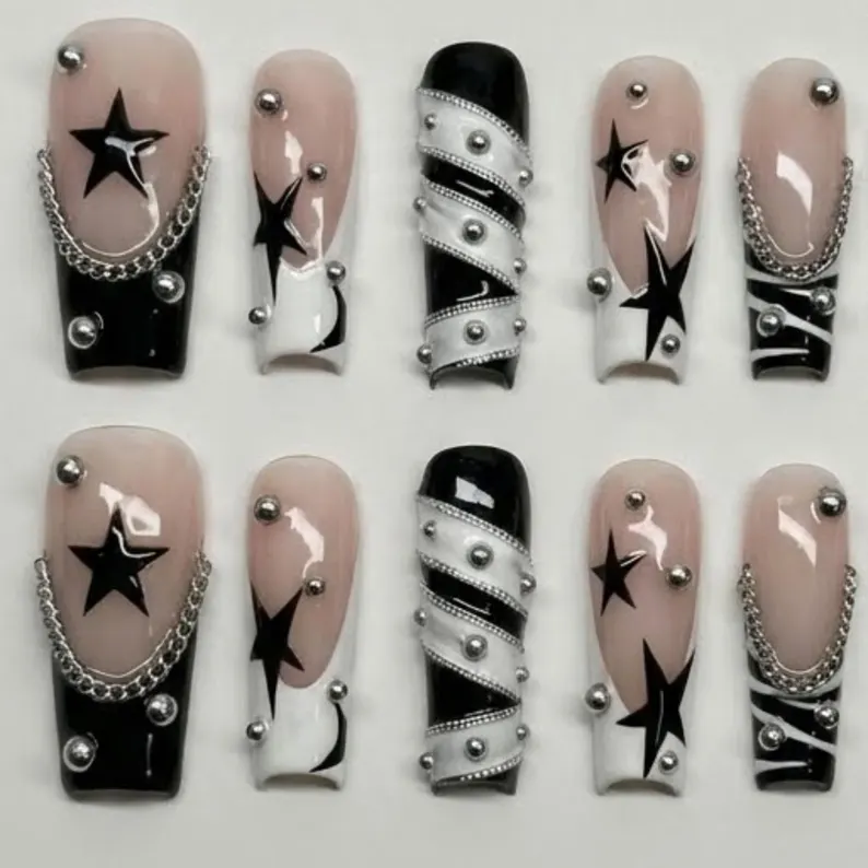 press on nails, custom press on nails, fake nails, Nails Art, stained glass nails, gold press on nails, 3d press on nails, luxury press on nails, handmade press on nails
