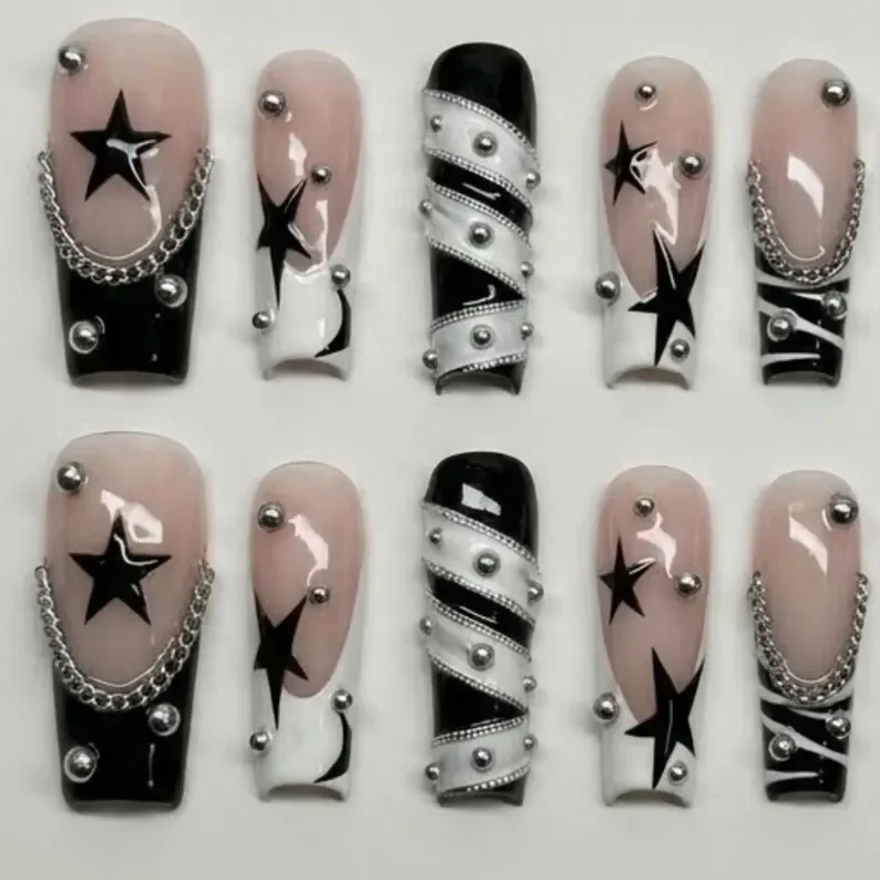 press on nails, custom press on nails, fake nails, Nails Art, stained glass nails, gold press on nails, 3d press on nails, luxury press on nails, handmade press on nails