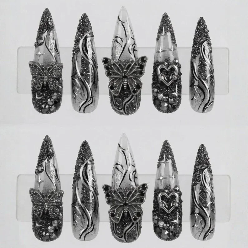 press on nails, custom press on nails, fake nails, Nails Art, stained glass nails, gold press on nails, 3d press on nails, luxury press on nails, handmade press on nails