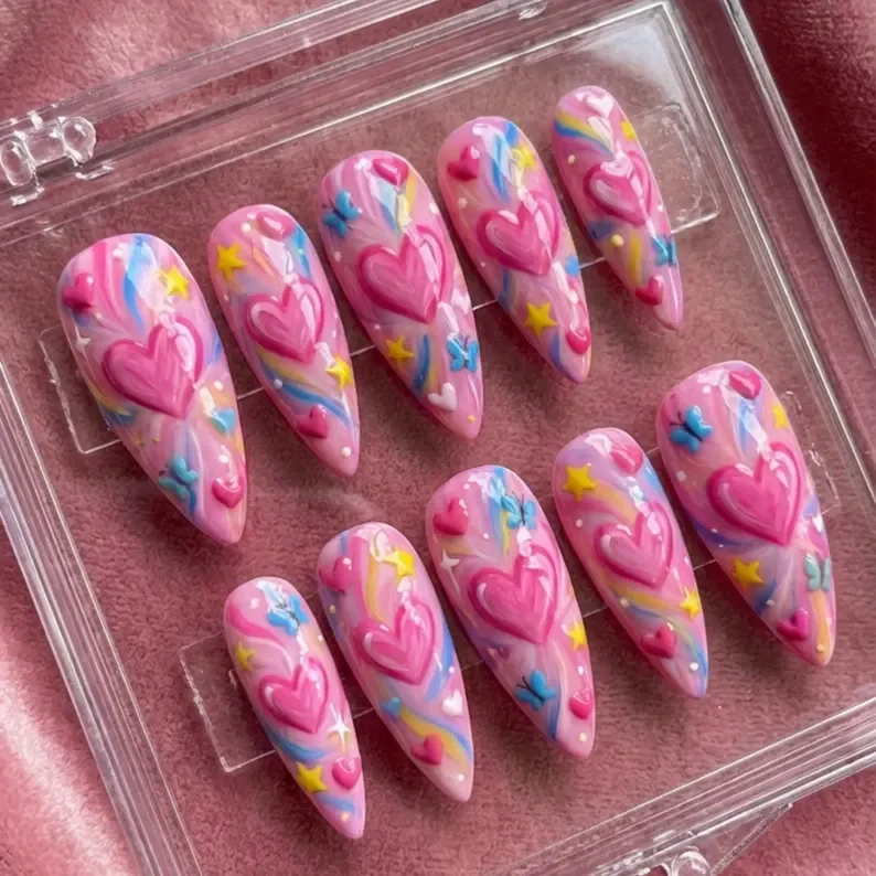 press on nails, custom press on nails, fake nails, Nails Art, stained glass nails, gold press on nails, 3d press on nails, luxury press on nails, handmade press on nails