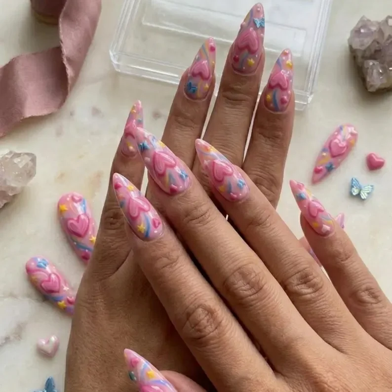 press on nails, custom press on nails, fake nails, Nails Art, stained glass nails, gold press on nails, 3d press on nails, luxury press on nails, handmade press on nails