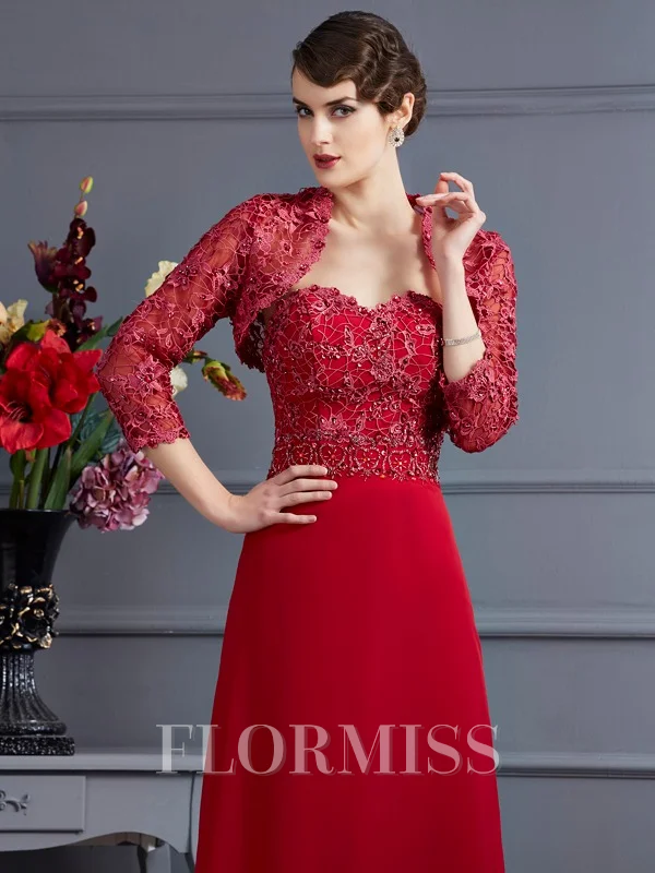 Net 3/4 Sleeves Applique Special Occasion Wrap