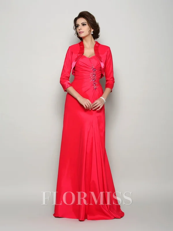 Elastic Woven Satin 3/4 Sleeves Special Occasion Wrap