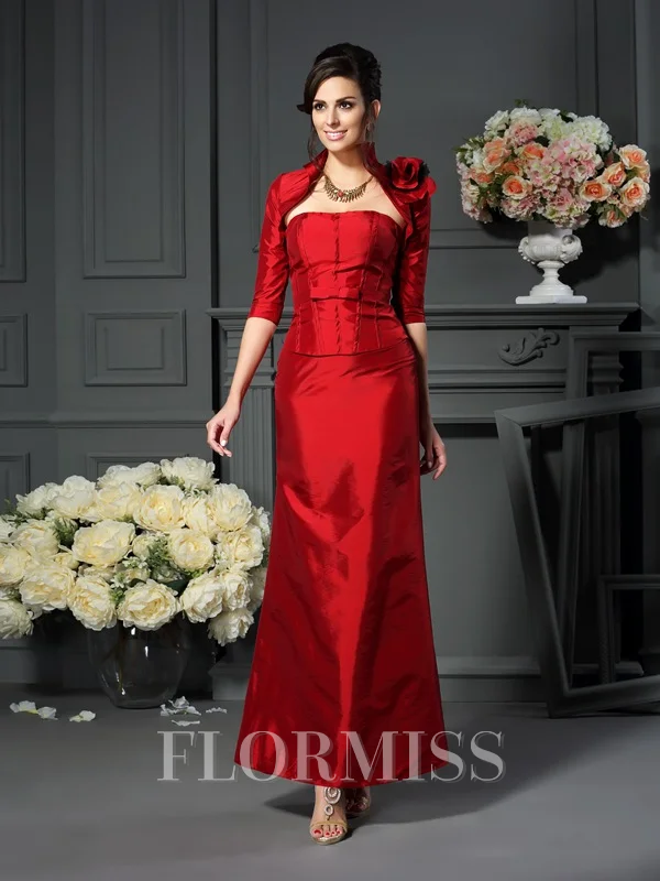 Taffeta 1/2 Sleeves Hand-Made Flower Special Occasion Wrap