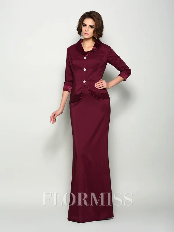 Elastic Woven Satin 3/4 Sleeves Special Occasion Wrap