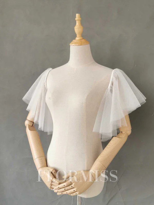 Simple Removable Tulle Wedding Sleeves