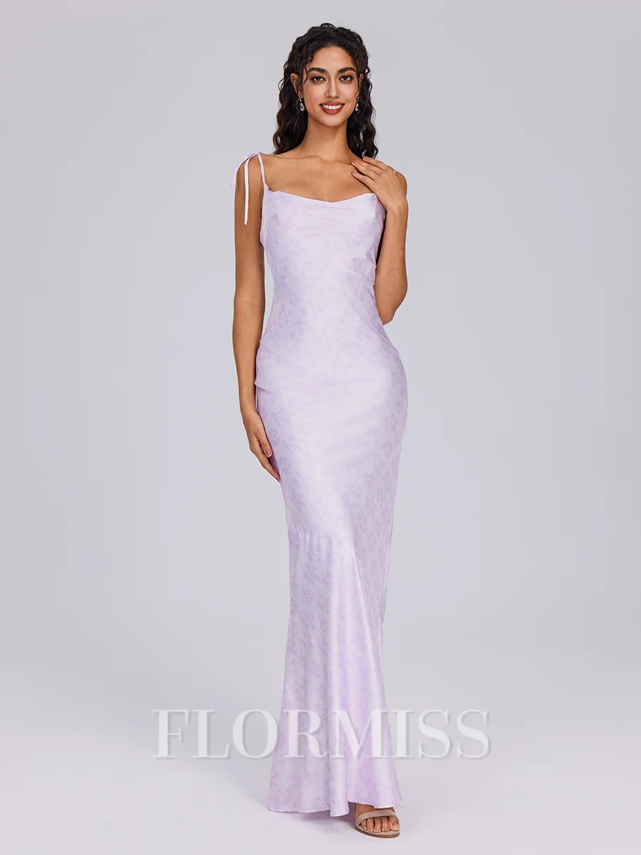 Sheath Spaghetti Straps Ankle-Length Bridesmaid Dress