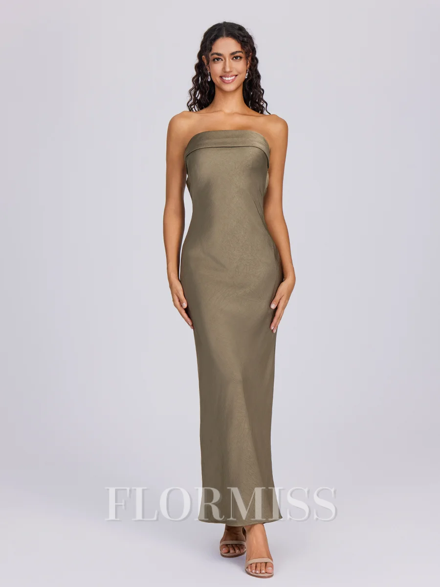 Sheath Straight Ankle-Length Bridesmaid Dress