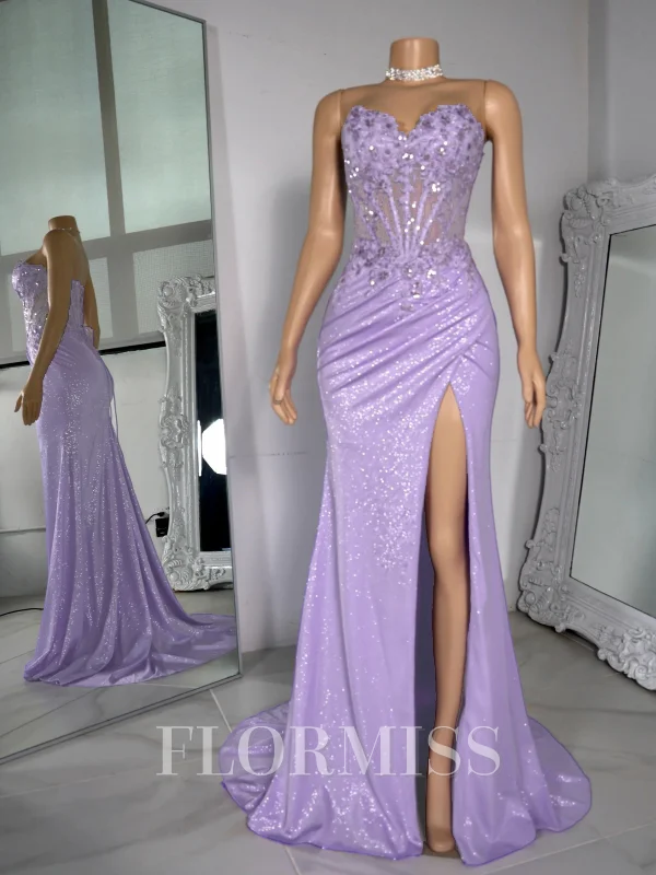 Sheath Spaghetti Straps Appliques Lace Sweep Train Corset Dress