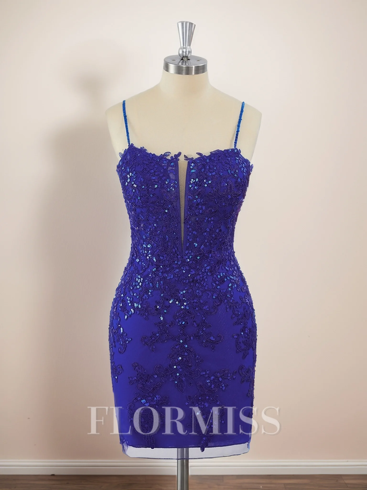 Sheath Tulle Spaghetti Straps Appliques Lace Corset Short/Mini Dress