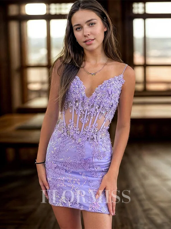 Sheath V-neck Appliques Lace Short/Mini Lace Corset Dress