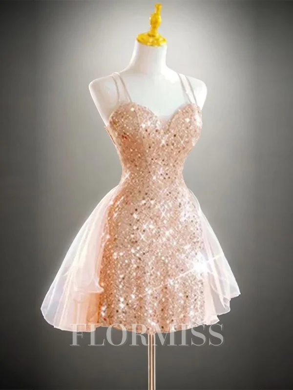 A-line Straps Short/Mini Dress