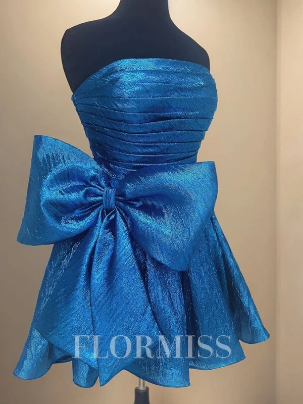 A-line Straight Bow Short/Mini Dress