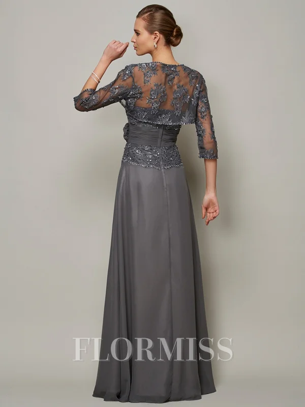 A-Line/Princess Sweetheart Floor-Length Chiffon Mother of the Bride Dresses With Appliques Lace