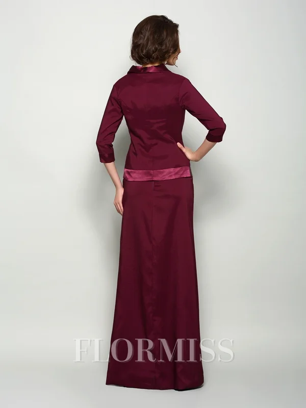 A-Line/Princess Square Floor-Length Silk Like Satin Mother of the Bride Dresses