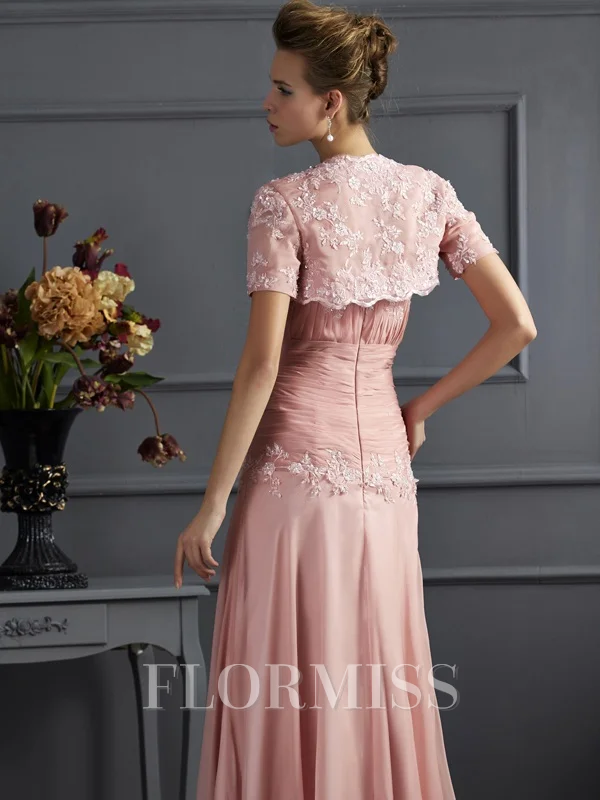 A-Line/Princess Sweetheart Floor-Length Chiffon Mother of the Bride Dresses With Appliques Lace