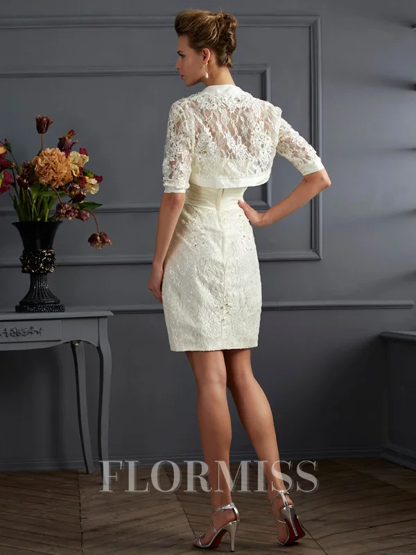 Sheath/Column Sweetheart Knee-Length Taffeta Mother of the Bride Dresses With Beading