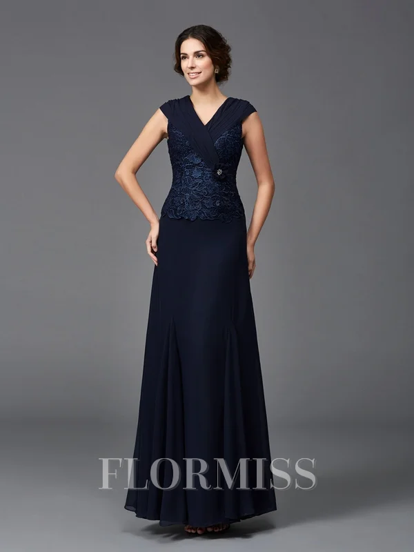 A-Line/Princess Straps Ankle-Length Chiffon Mother of the Bride Dresses With Lace