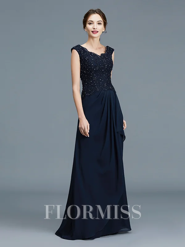 A-Line/Princess V-neck Floor-Length Chiffon Mother of the Bride Dresses With Ruffles