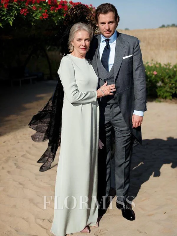 A-Line/Princess Scoop Floor-Length Chiffon Mother of the Bride Dresses