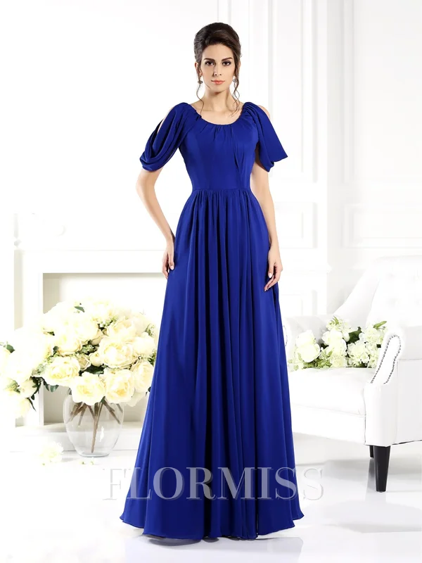 A-Line/Princess Scoop Floor-Length Chiffon Mother of the Bride Dresses