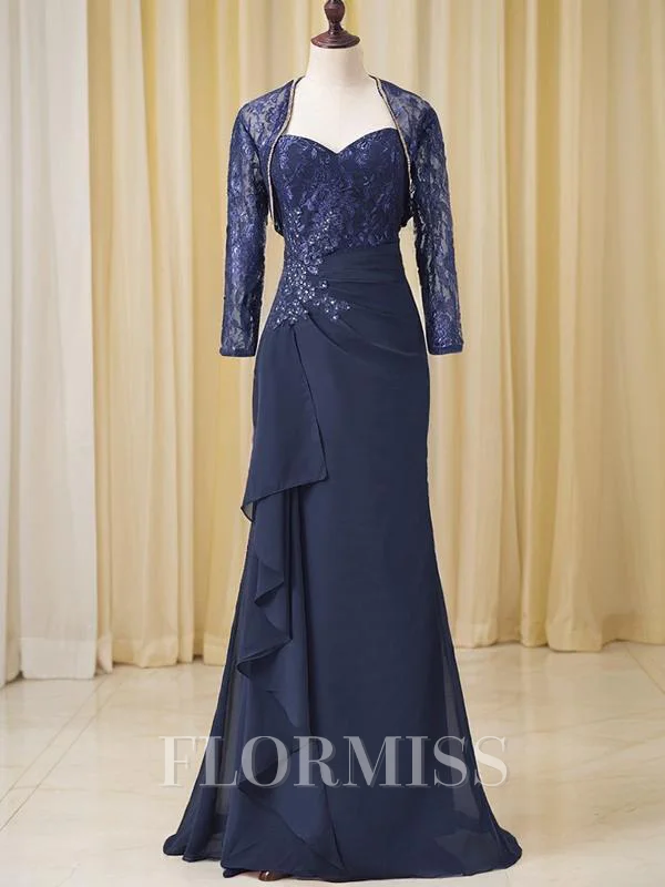A-line/Princess Sweetheart Floor-Length Chiffon Mother of the Bride Dresses With Embroidery