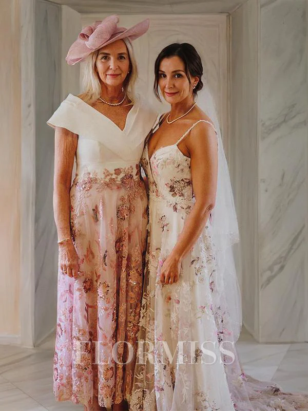 A-Line/Princess V-neck Ankle-Length Satin Mother Of The Bride Dresses With Ruffles