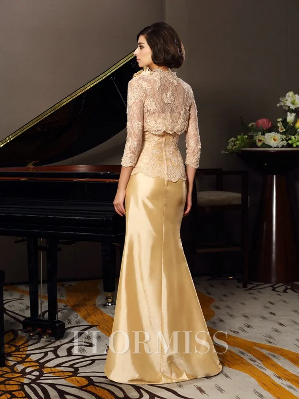 Trumpet/Mermaid Sweetheart Floor-Length Taffeta Mother of the Bride Dresses With Lace