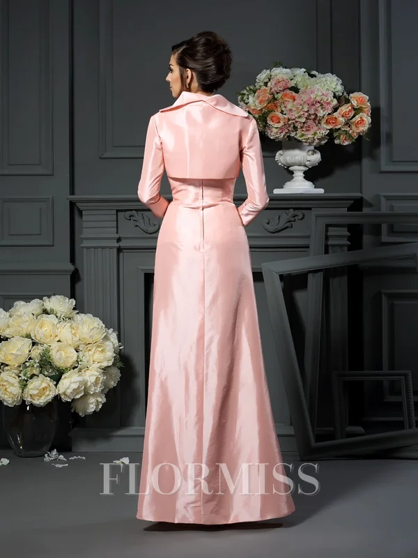 A-Line/Princess Strapless Floor-Length Taffeta Mother of the Bride Dresses With Pleats