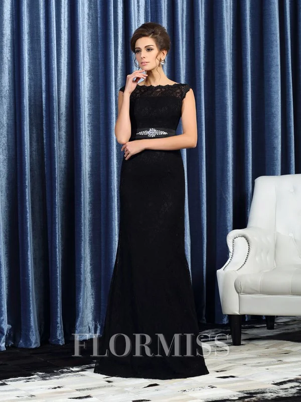 Sheath/Column Bateau Floor-Length Lace Mother of the Bride Dresses With Beading