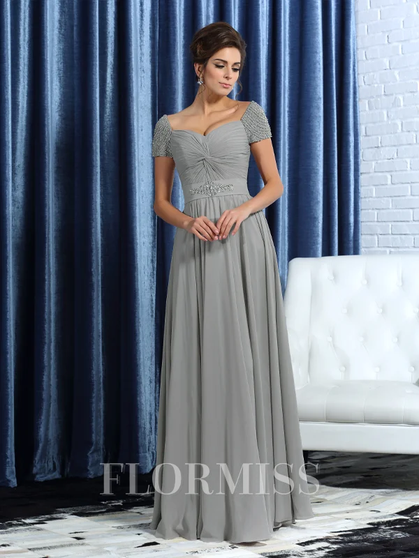 A-Line/Princess Sweetheart Floor-Length Chiffon Mother of the Bride Dresses With Beading