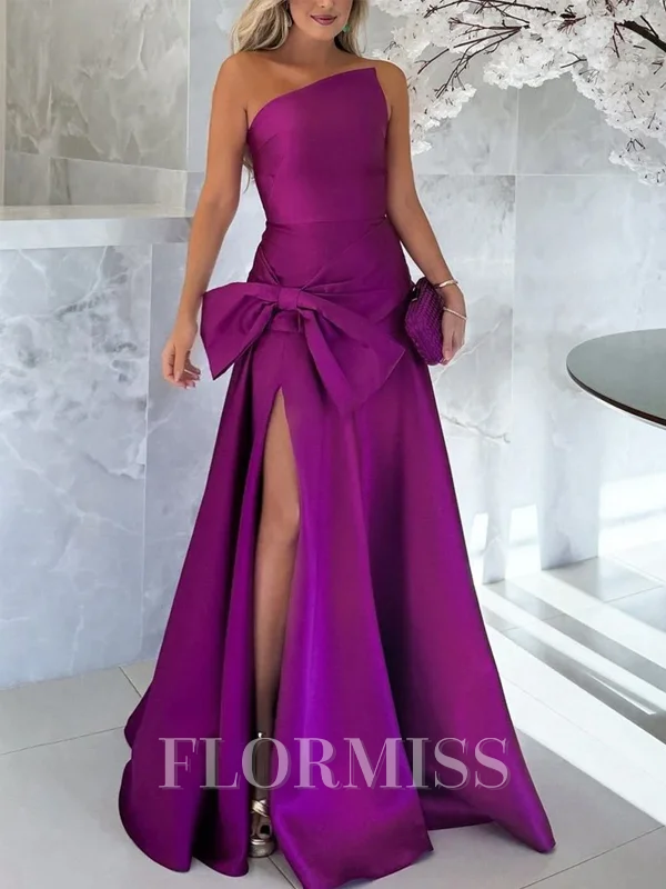 Sheath/Column Satin One-Shoulder Sleeveless Floor-Length Dress