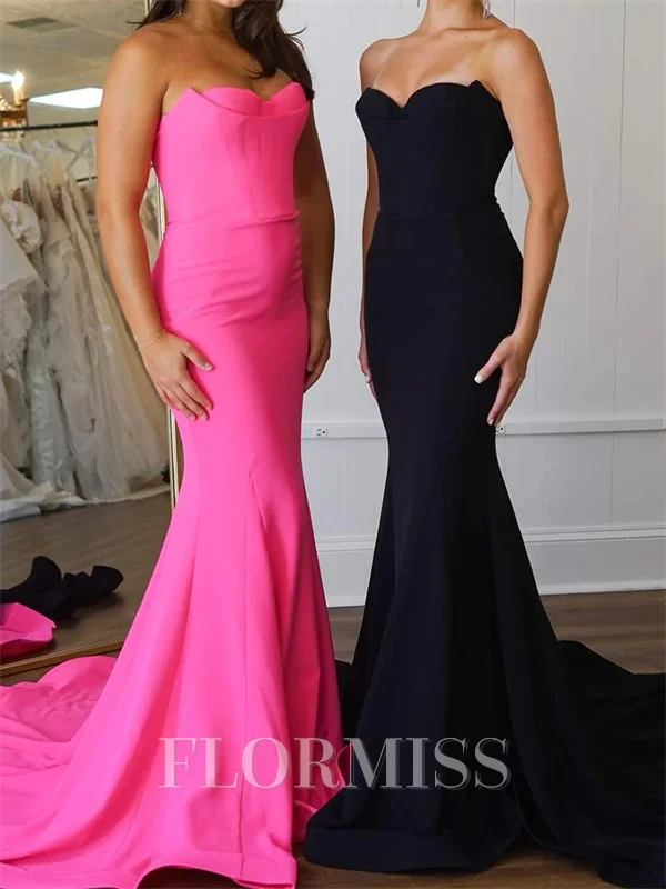 Sheath Sweetheart Court Train Stretch Crepe Dress