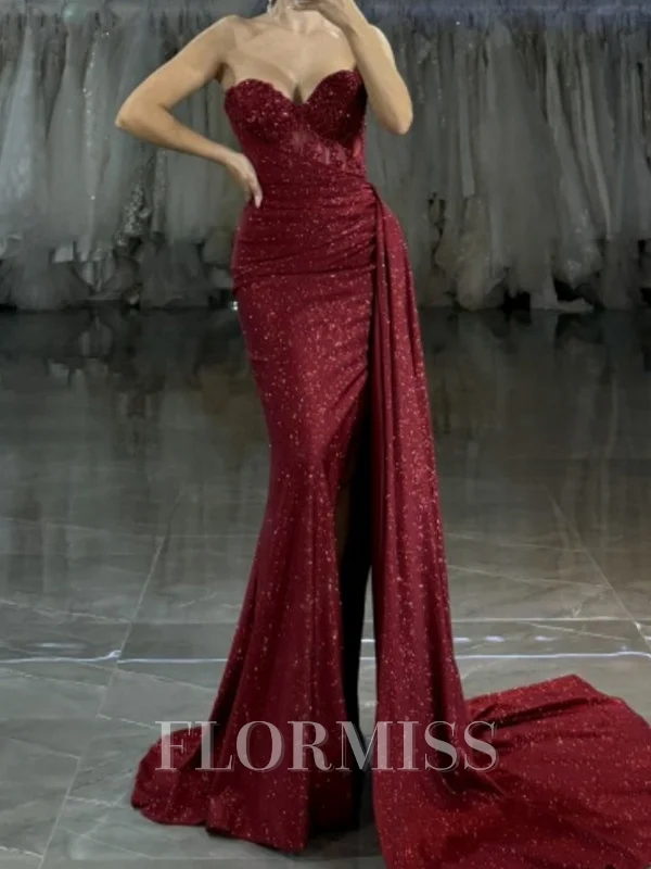 Sheath Sweetheart Appliques Lace Sweep Train Corset Dress