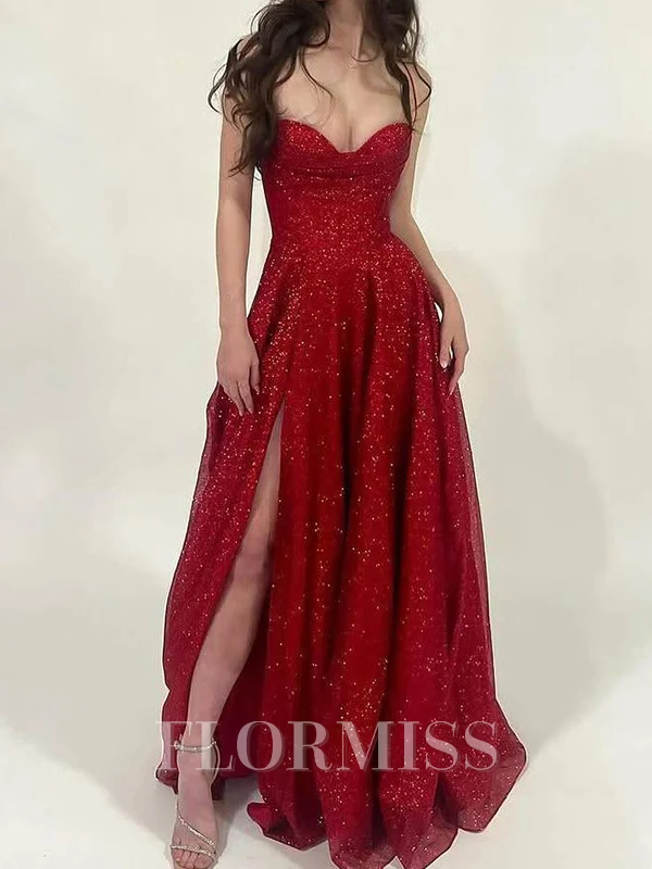 A-line/Princess Sweetheart Floor-Length Corest Dress