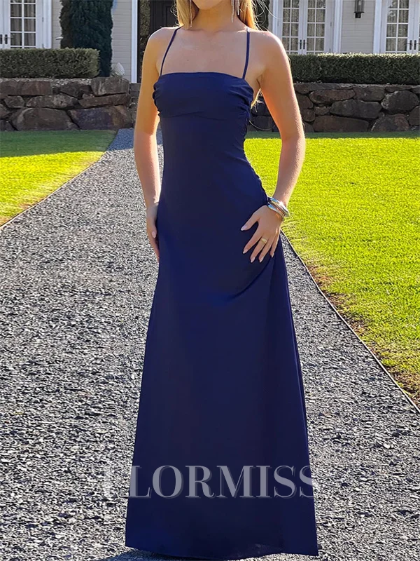 Sheath Square Pleated Floor-Length Charmeuse Corset Prom Dress