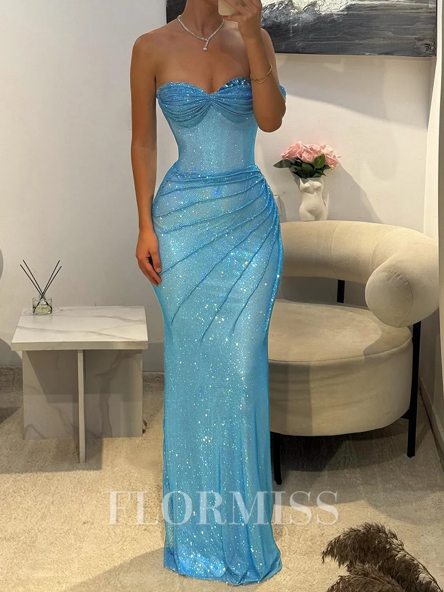 Sheath One-Shoulder Pleated Floor-Length Prom Dress