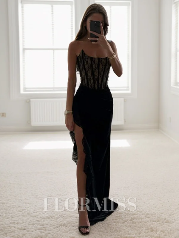 Sheath Straight Appliques Lace Floor-Length Silk Like Satin Dress