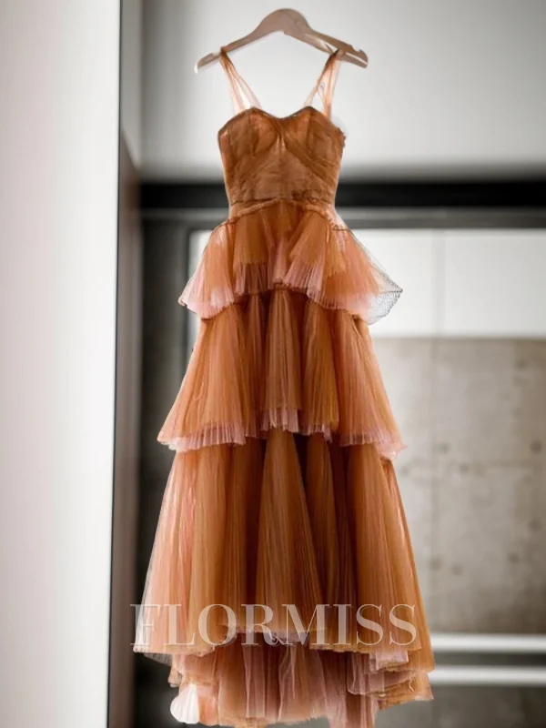 A-Line/Princess Sweetheart Sweep Train Tulle Dresses